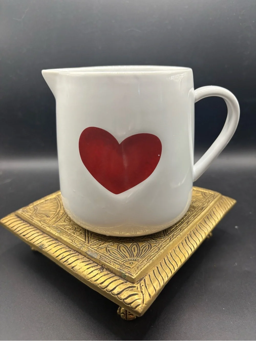 Williams Sonoma White Ceramic Mug with Gold Handle Accent